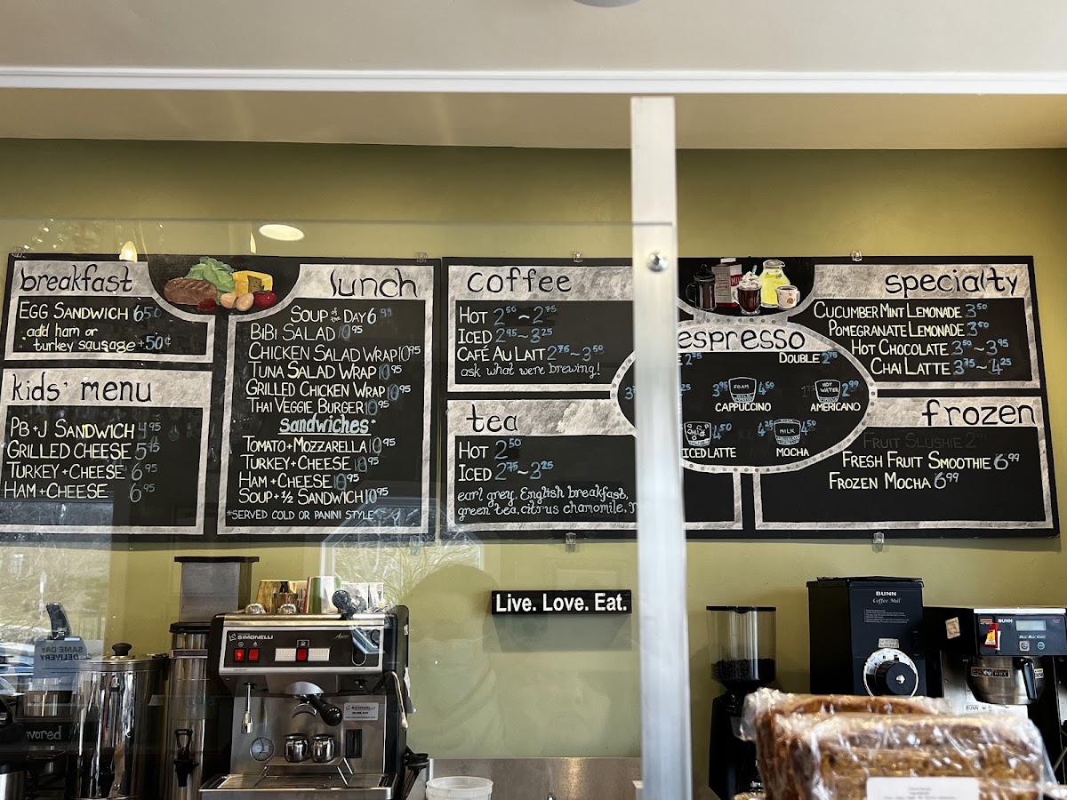 BiBi Cafe & Bakery menu board