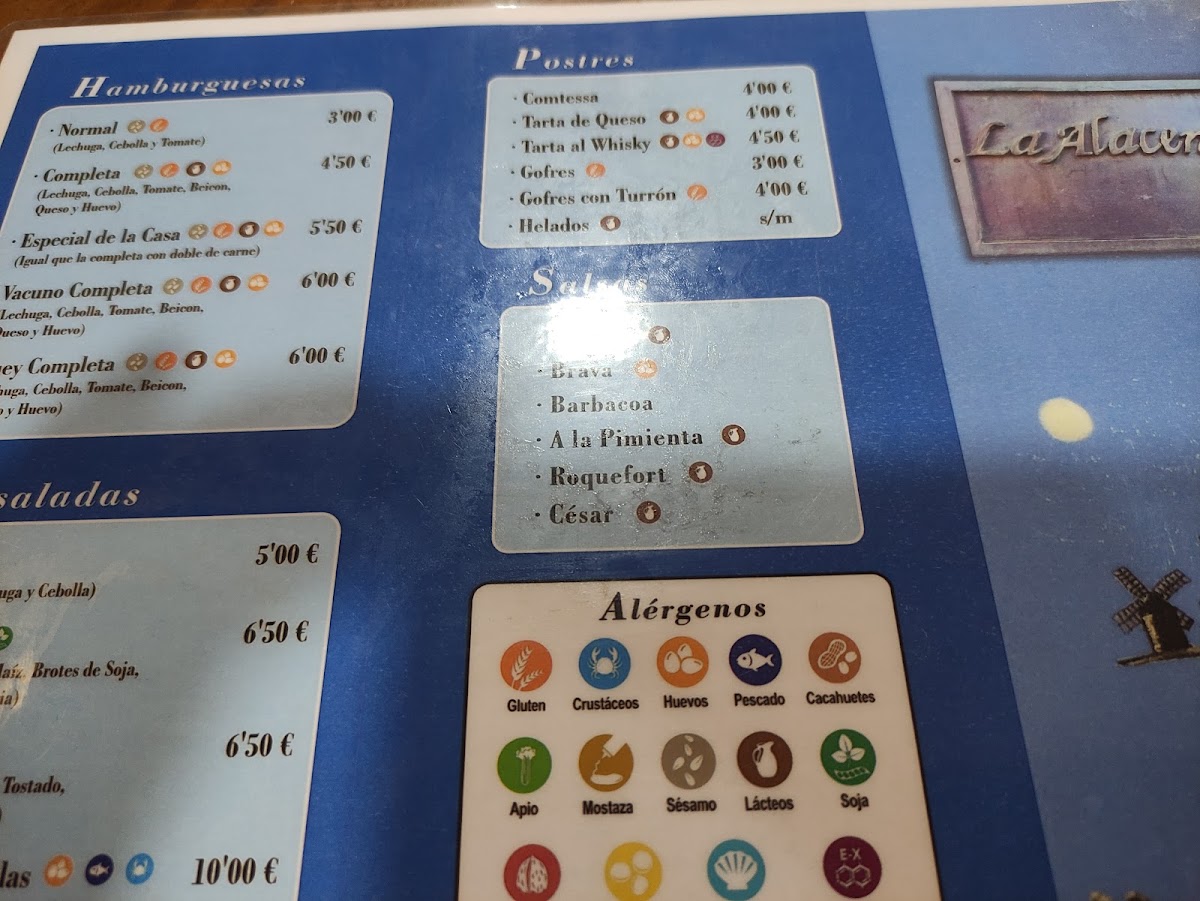 La Alacena menu board