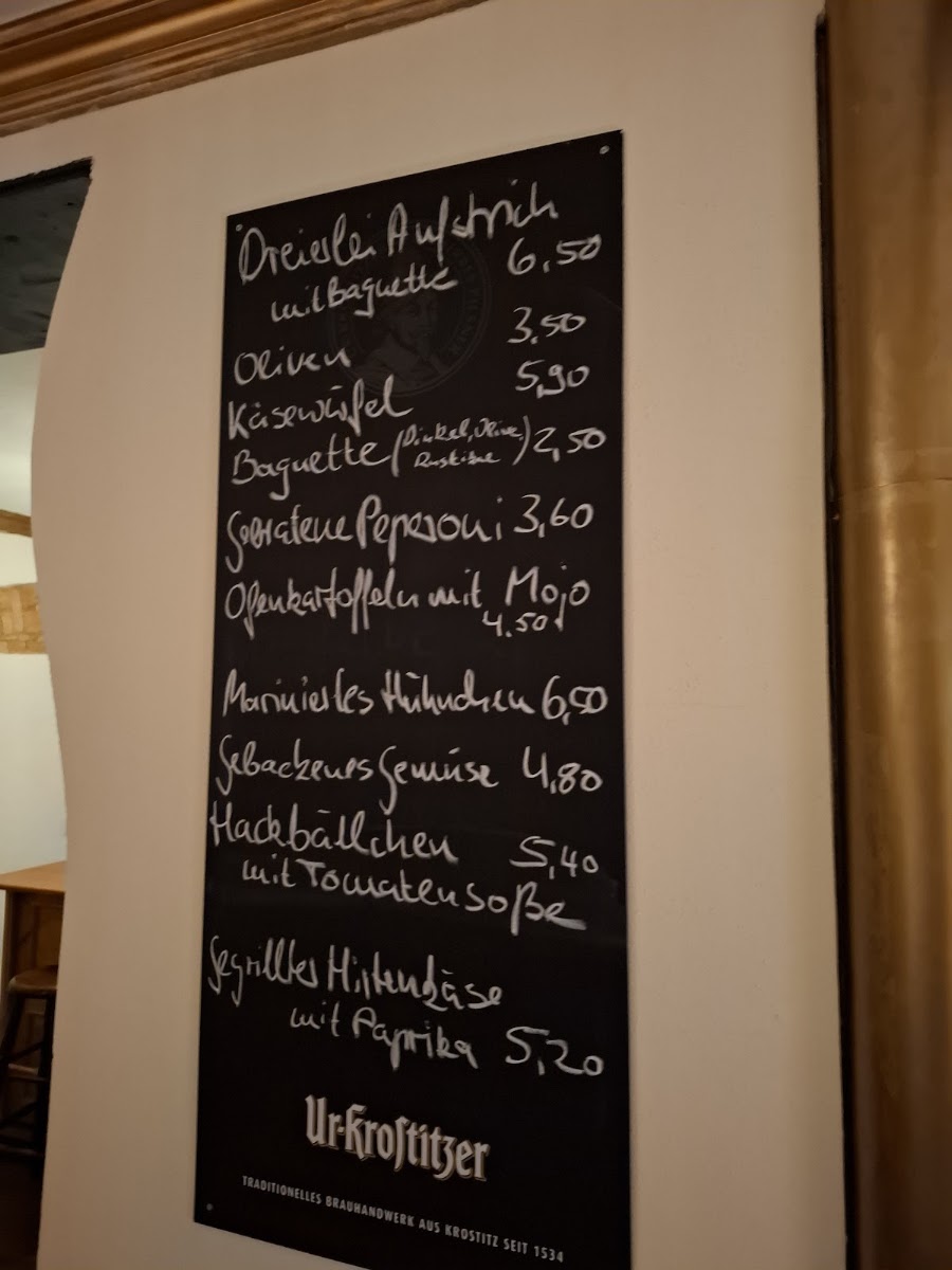 Café Polenka menu board