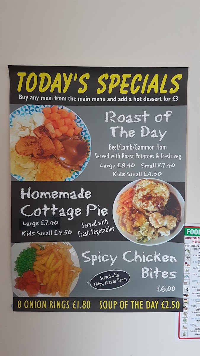 Liskeard Market Cafe menu board