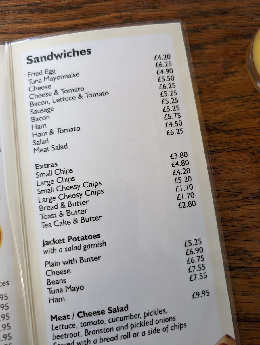 Liskeard Market Cafe menu board