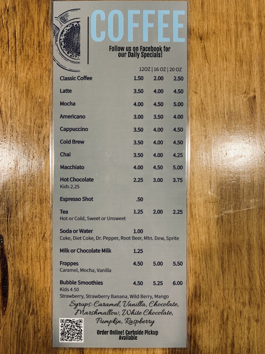SIMPLY SWEET CAFE menu board
