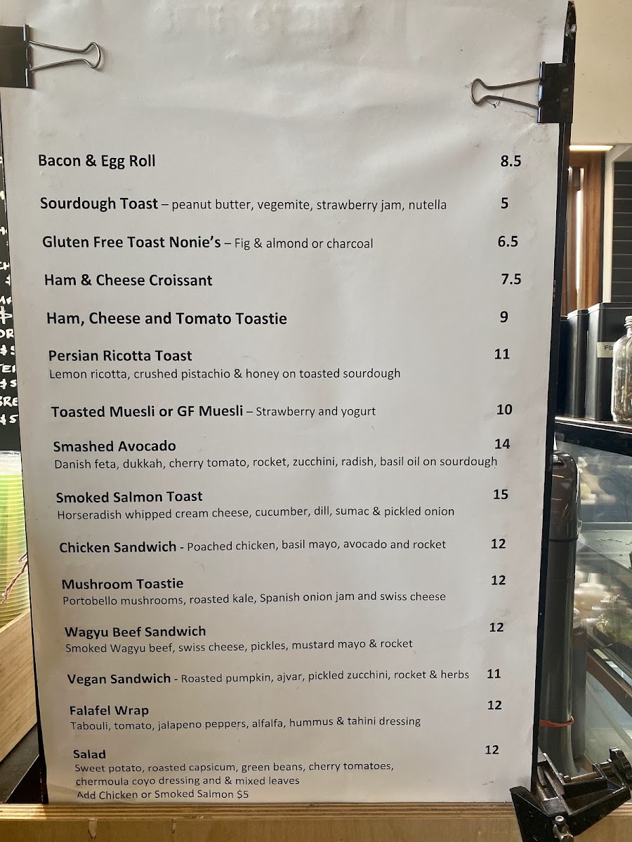 Side Story Cafe menu board