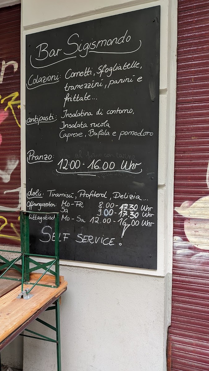 Bar Salumeria Sigismondo menu board