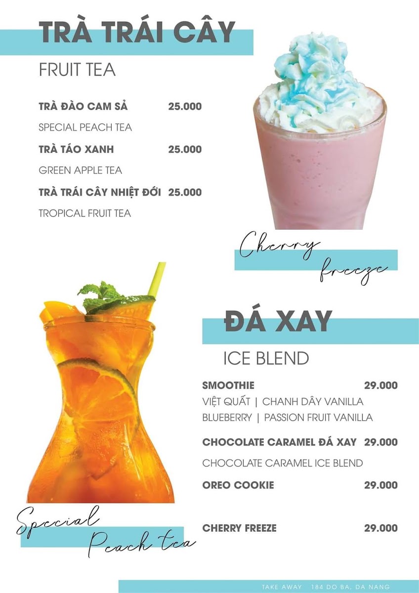Cherry Coffee and Tea menu board