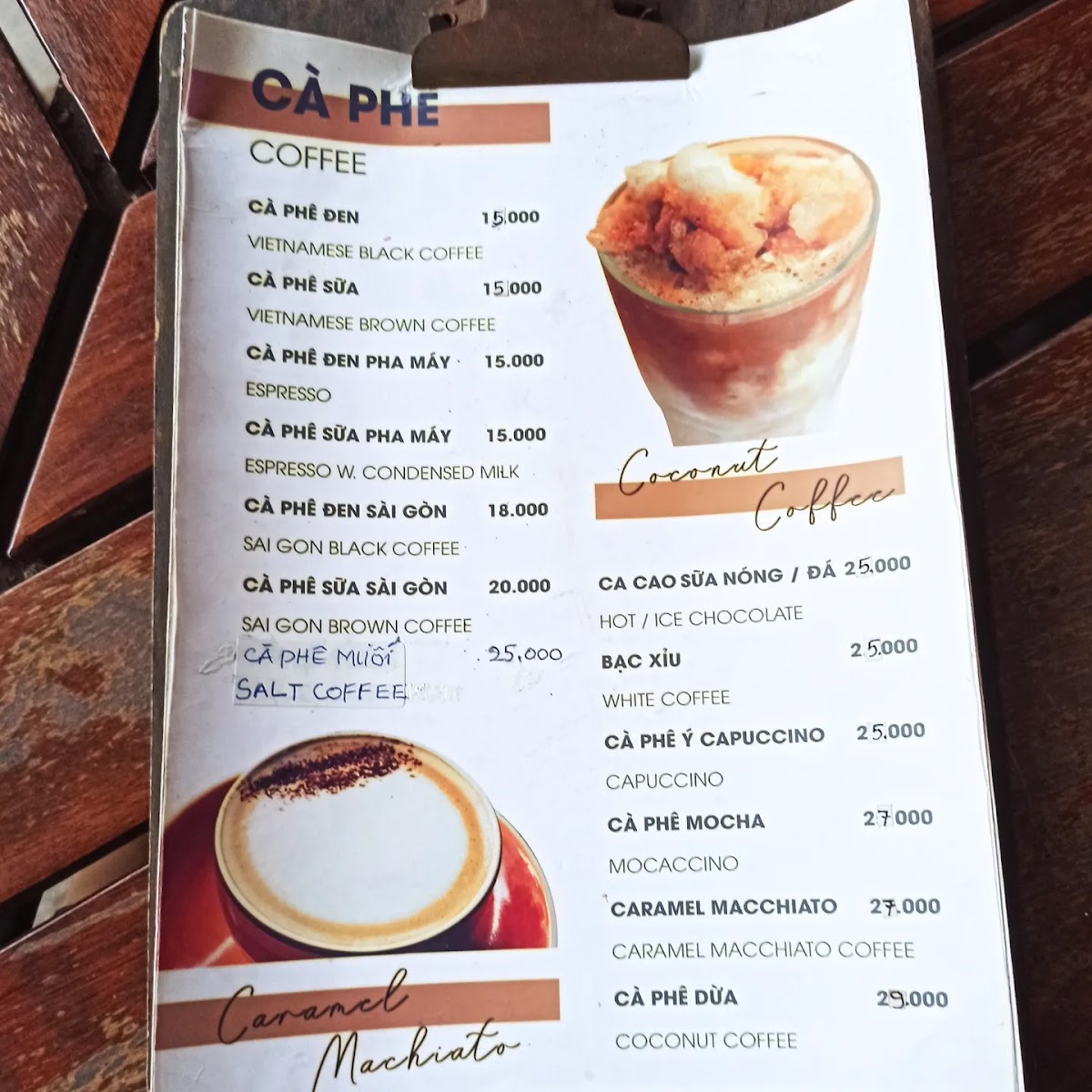 Cherry Coffee and Tea menu board