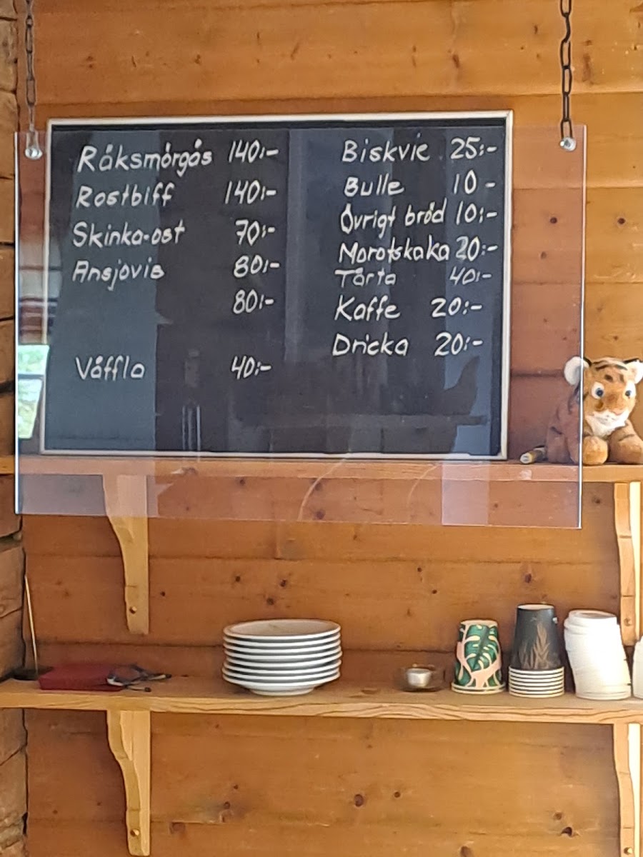 Vättaberget cafe menu board