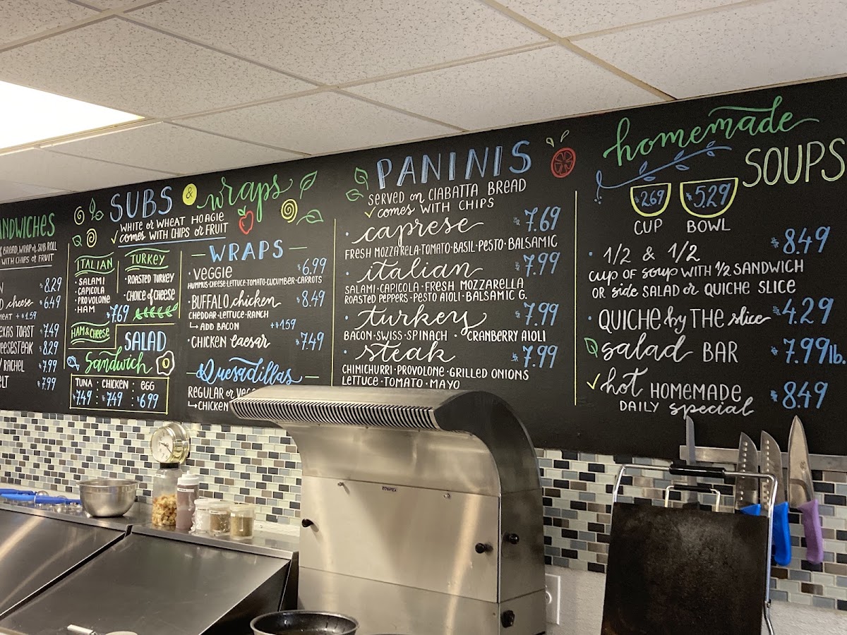 Fresh Box Cafe menu board