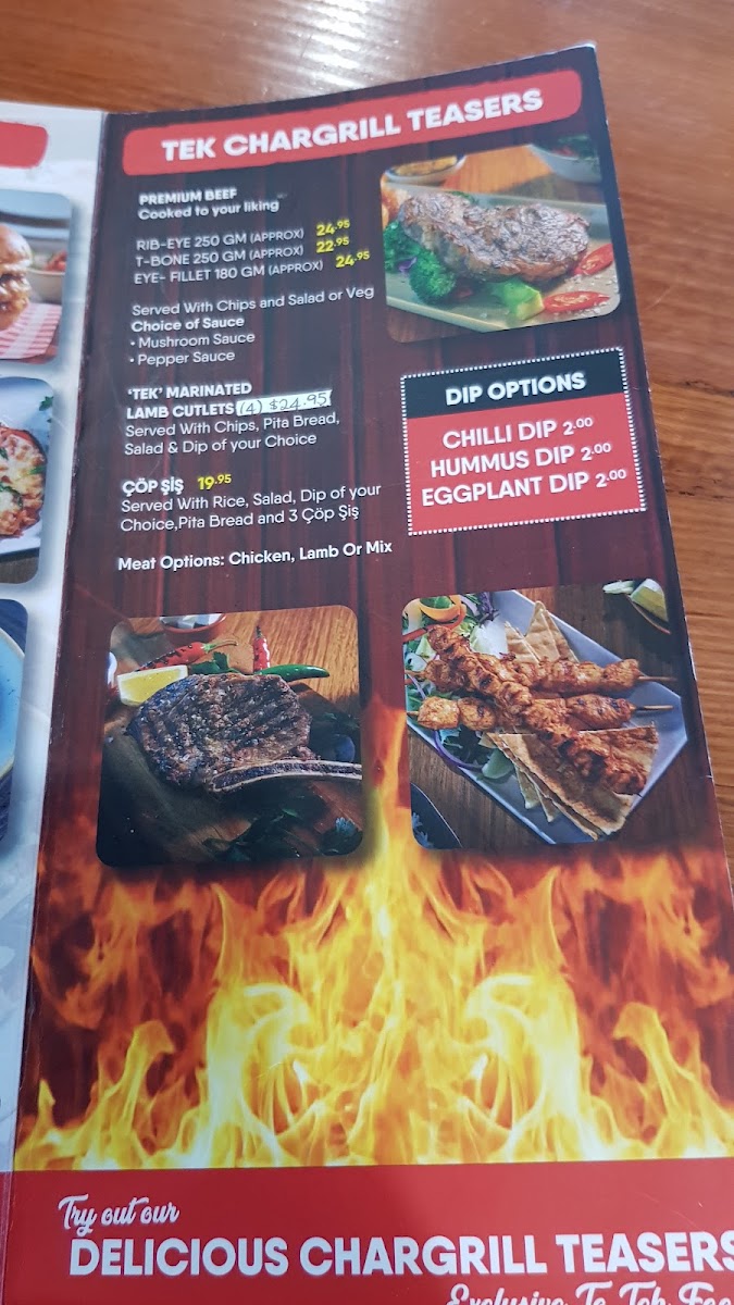 Tek Cafe menu board