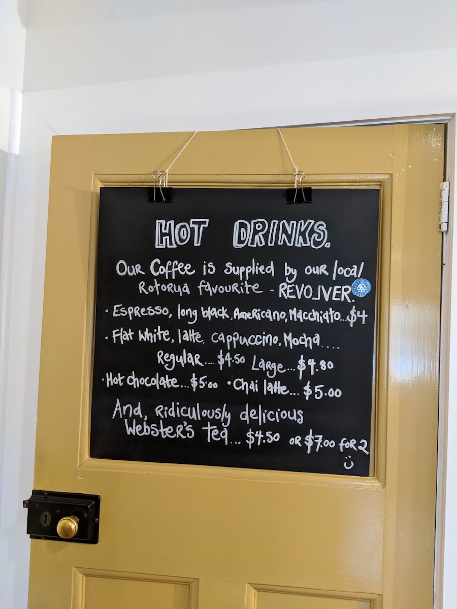Arts Village Cafe menu board