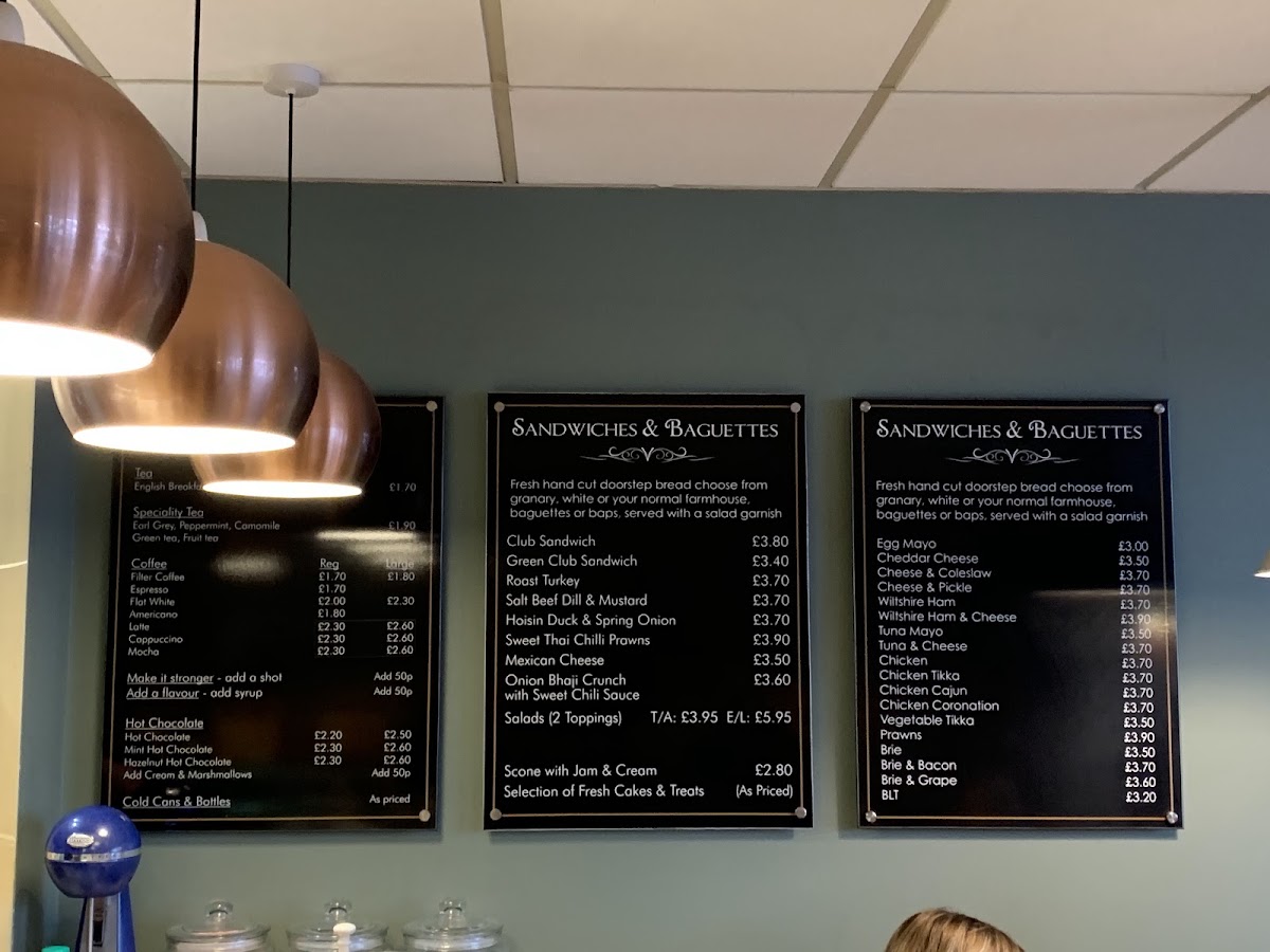 Pavilions kitchen menu board