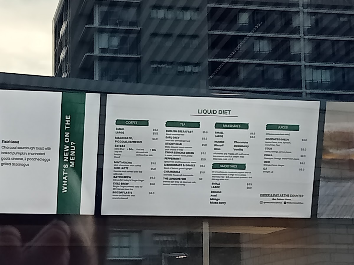 The Burrow Cafe menu board