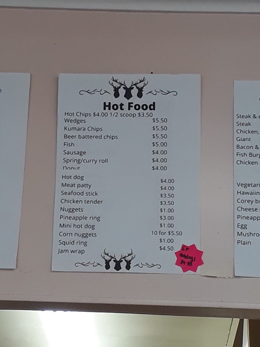 The Lonely Stag Cafe & Store menu board