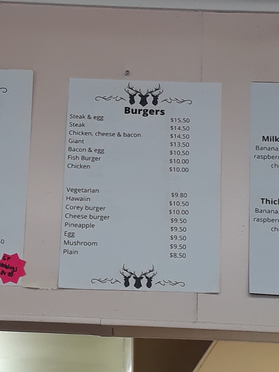 The Lonely Stag Cafe & Store menu board