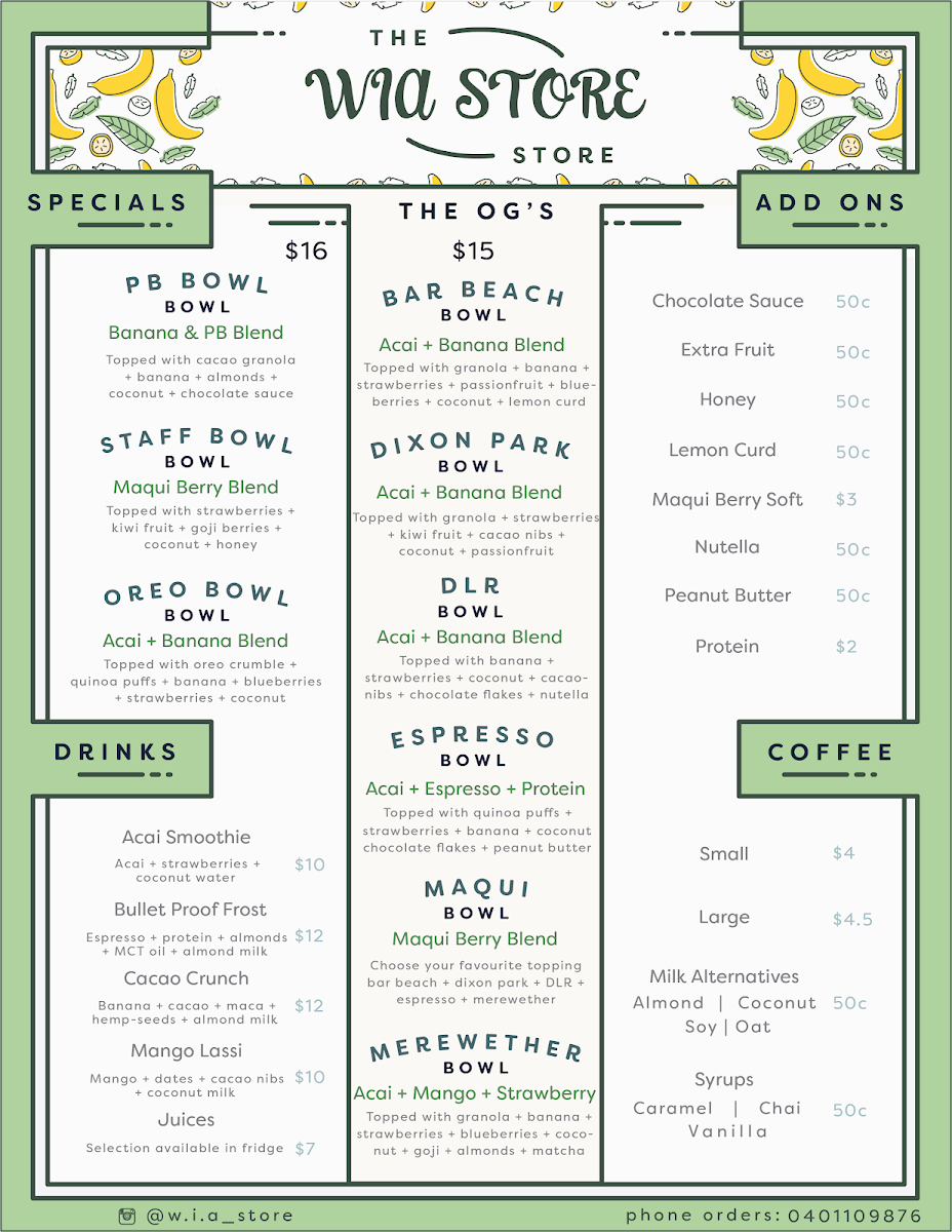 The Berry Brothers menu board