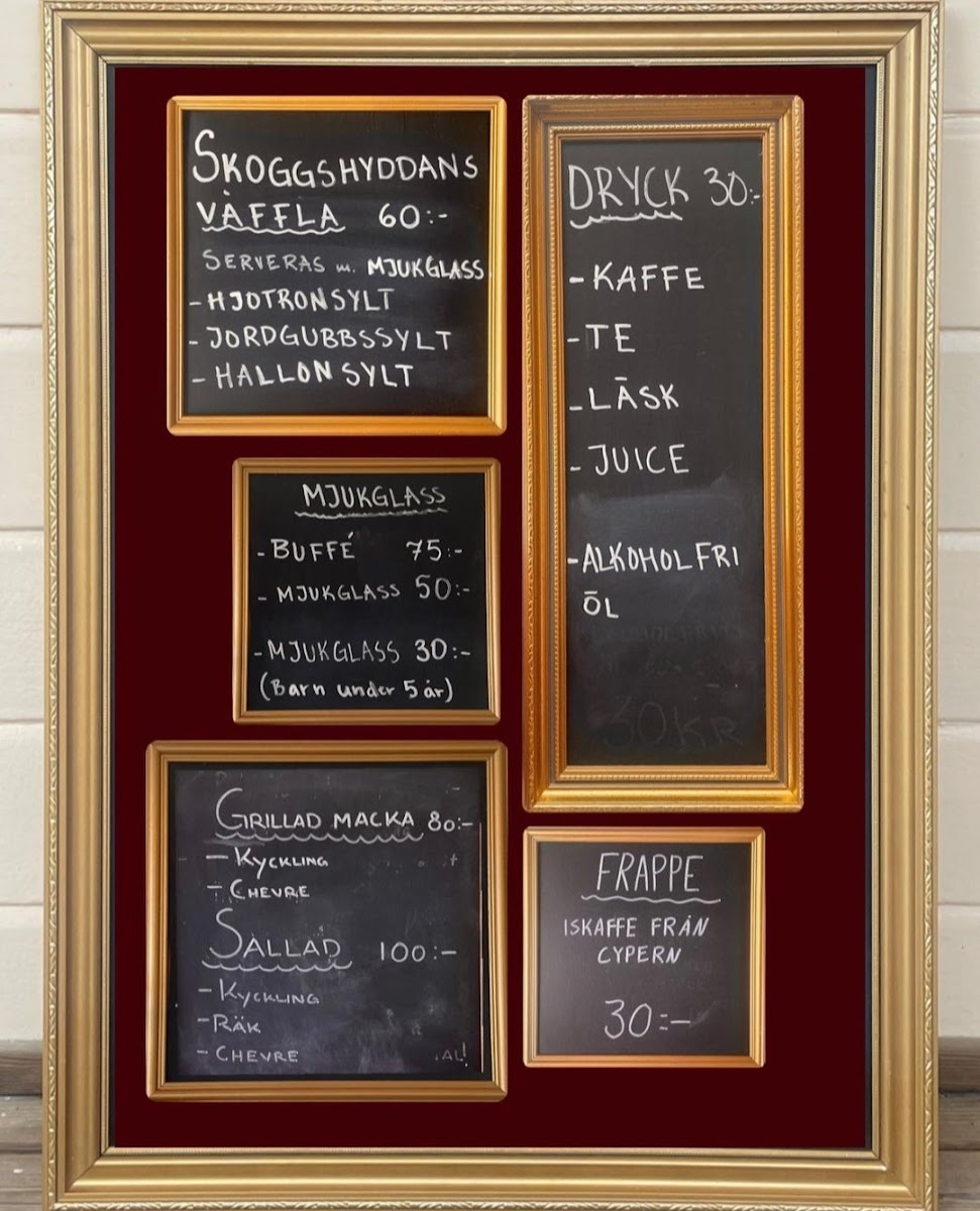 Skogshyddans Café menu board