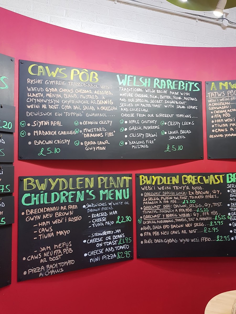 The Corris Café and Deli menu board