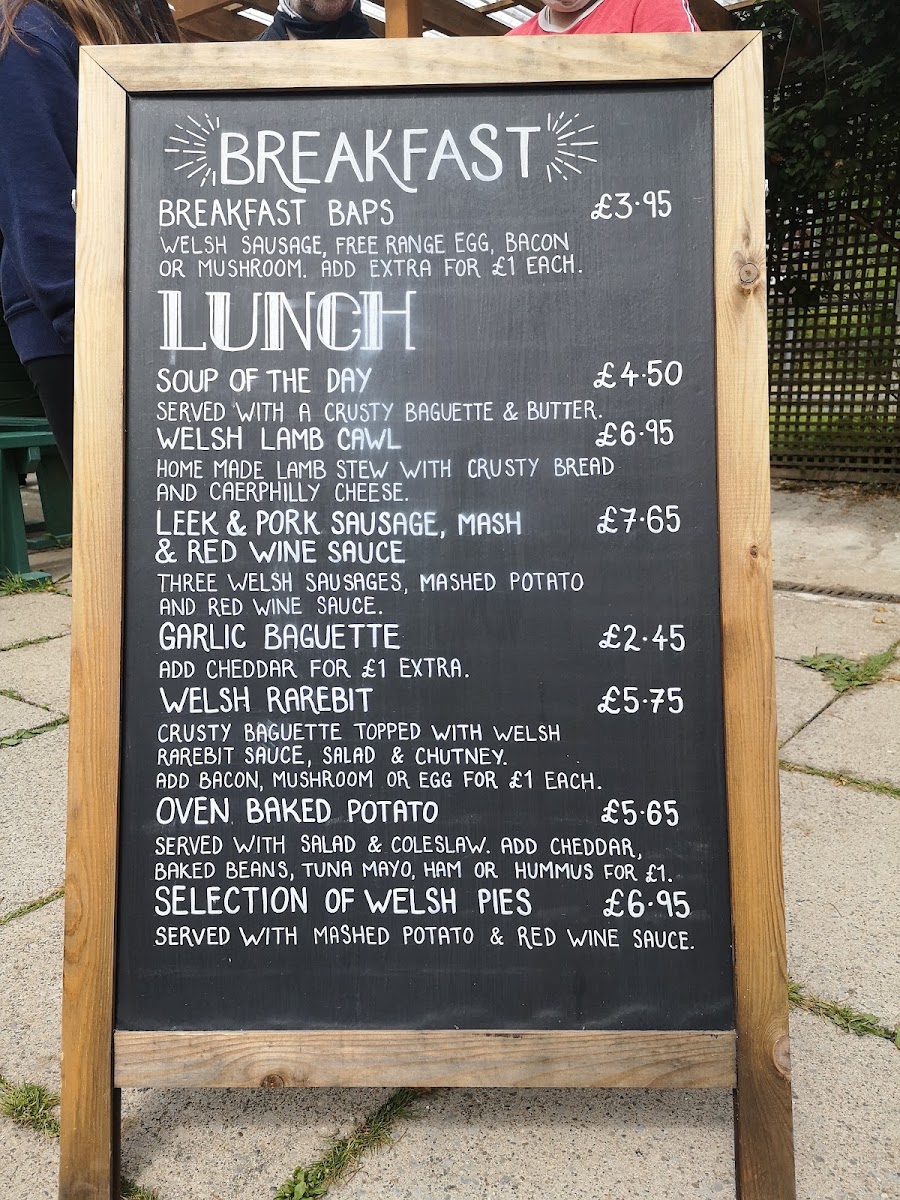 The Corris Café and Deli menu board