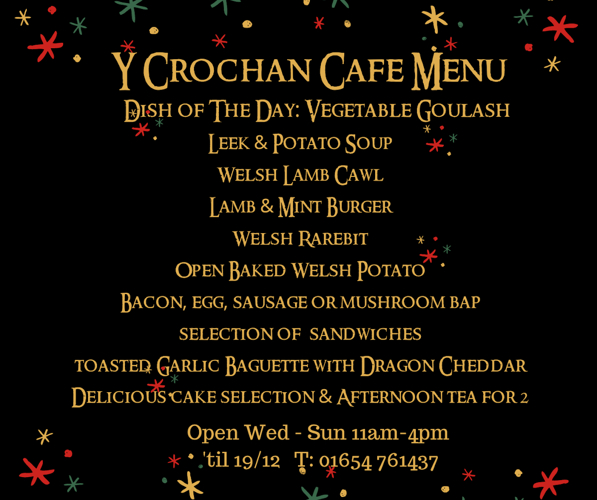 The Corris Café and Deli menu board