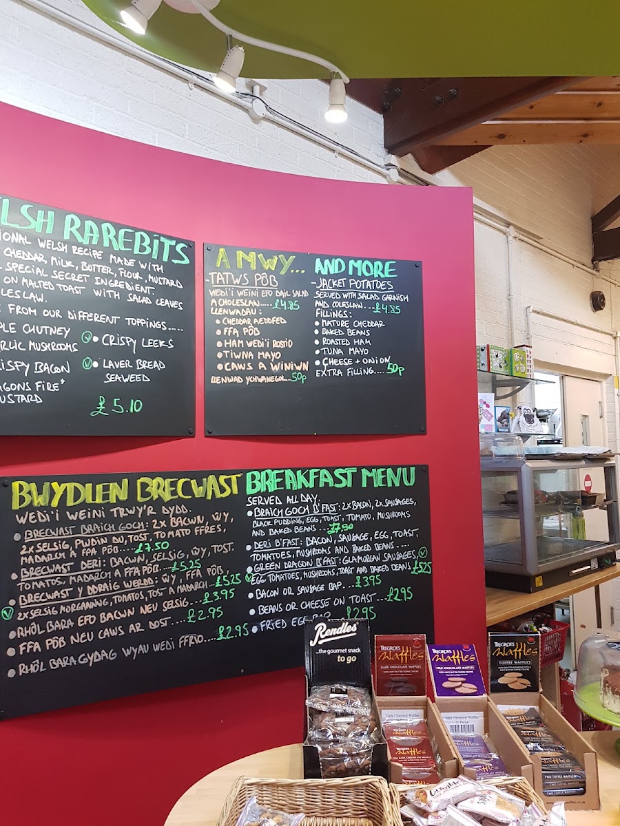 The Corris Café and Deli menu board