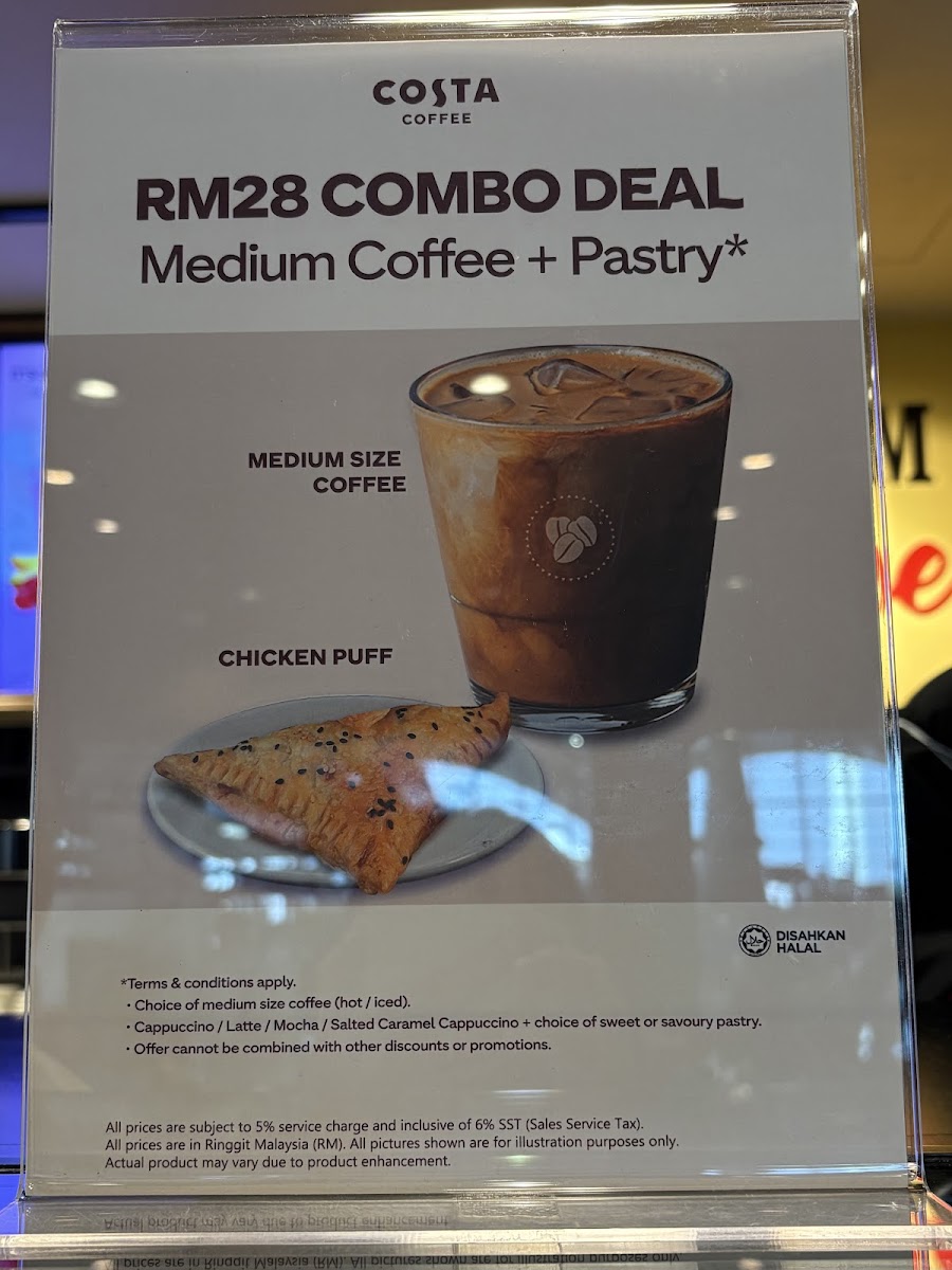 Illy Caffe @ KLIA Terminal 1 Satellite menu board