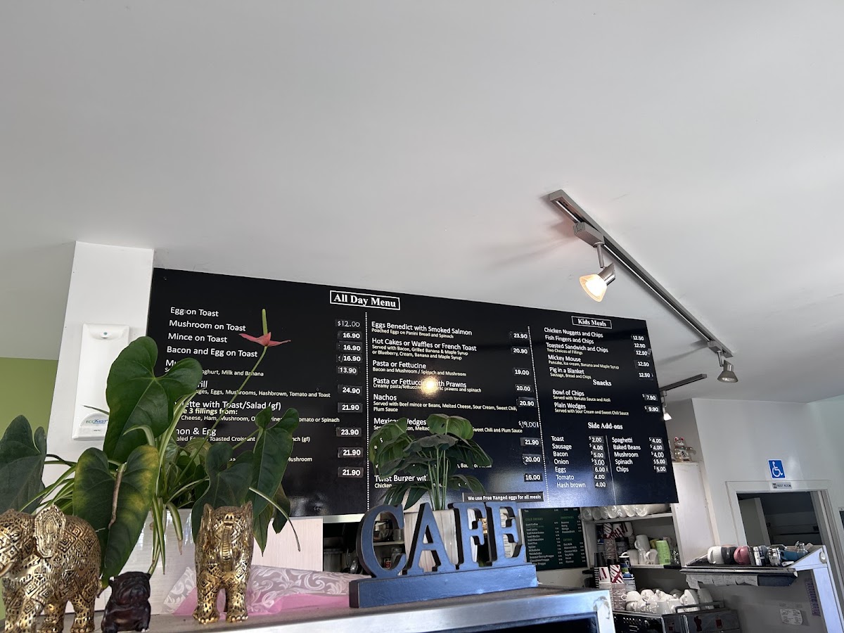 Twist Cafe Lower Hutt menu board