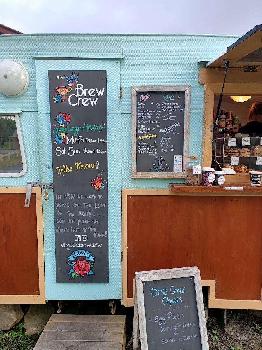Mogo Brew Crew menu board