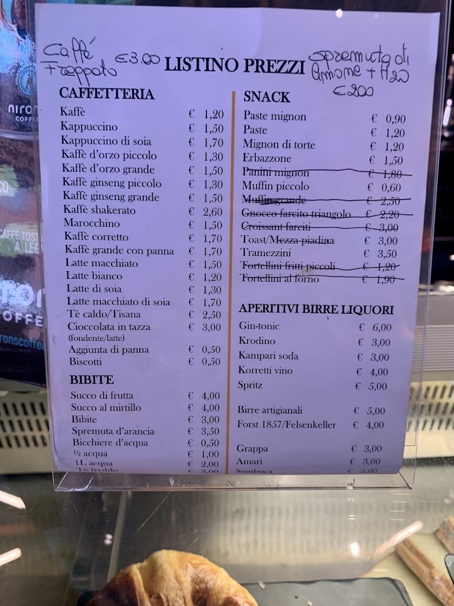 Kaffeè menu board