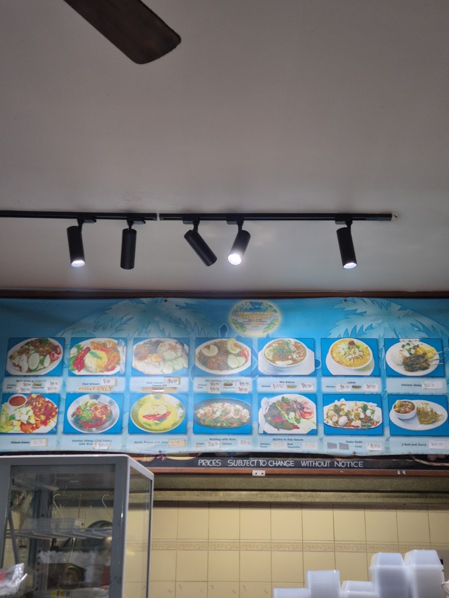 Island Dreams Cafe menu board