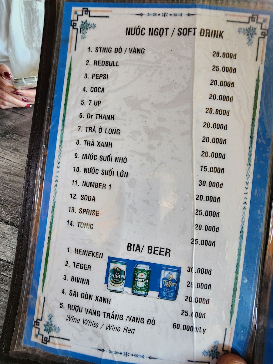 Cung Cafe. menu board