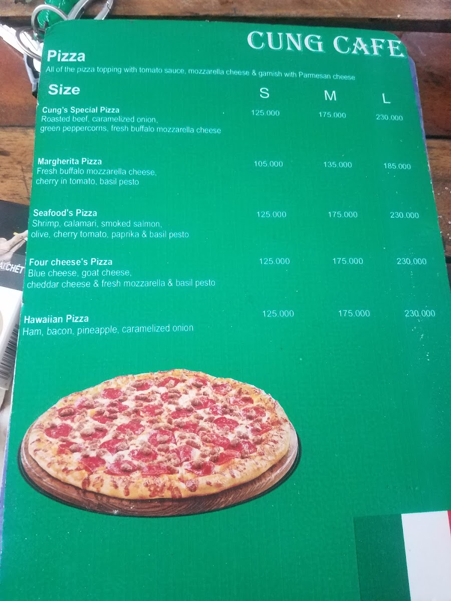 Cung Cafe. menu board