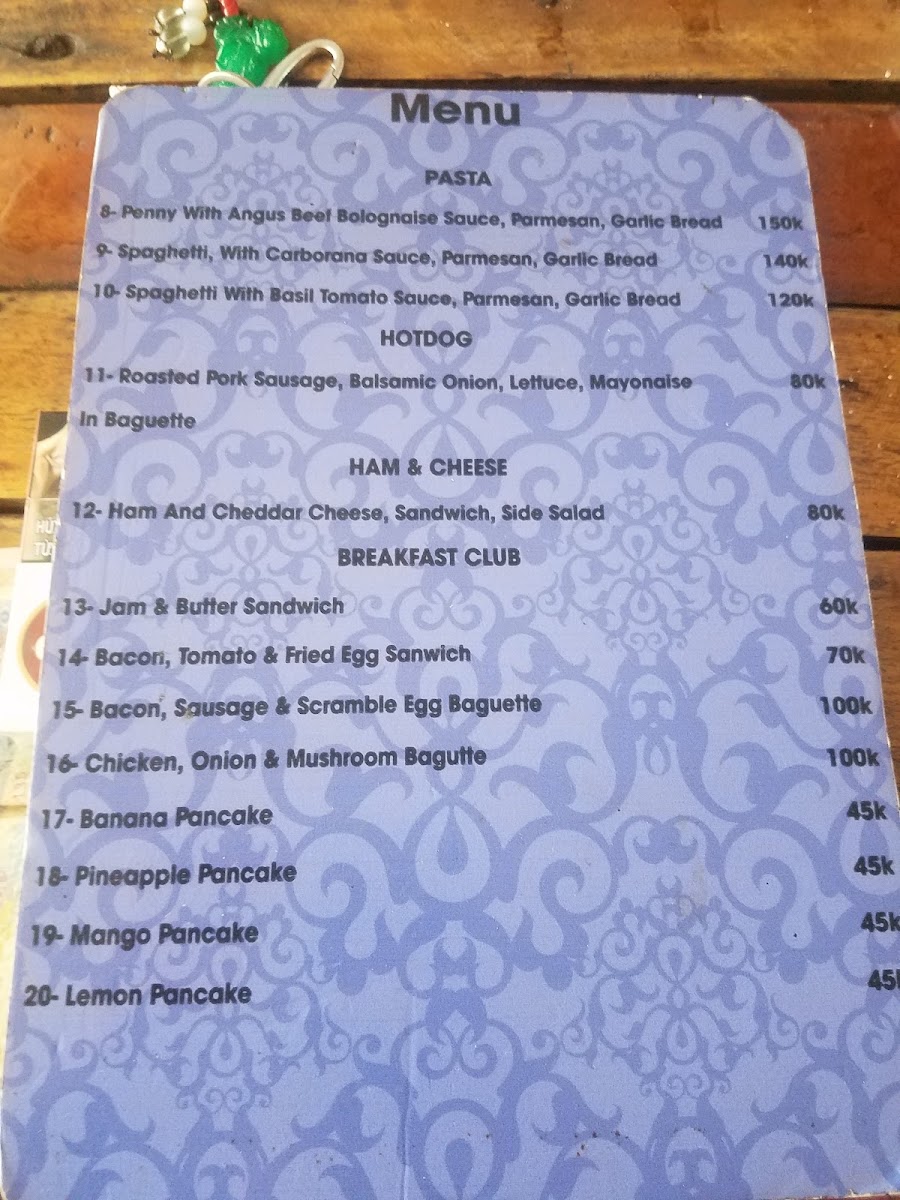 Cung Cafe. menu board