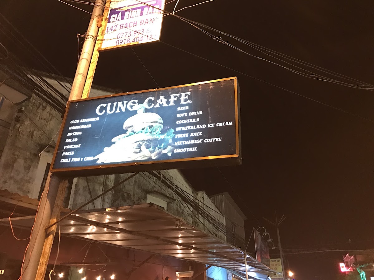 Cung Cafe. menu board