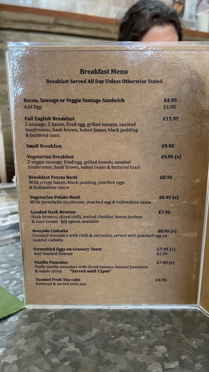 Time Cafe at Stump Cross menu board