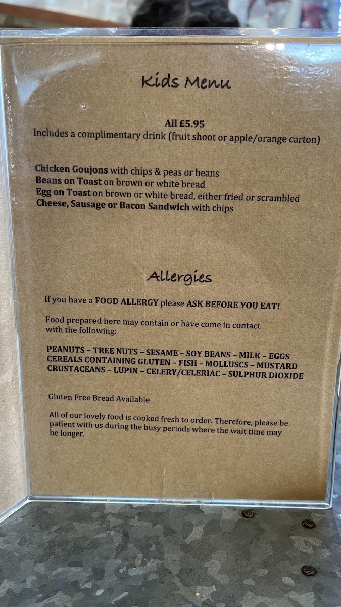 Time Cafe at Stump Cross menu board