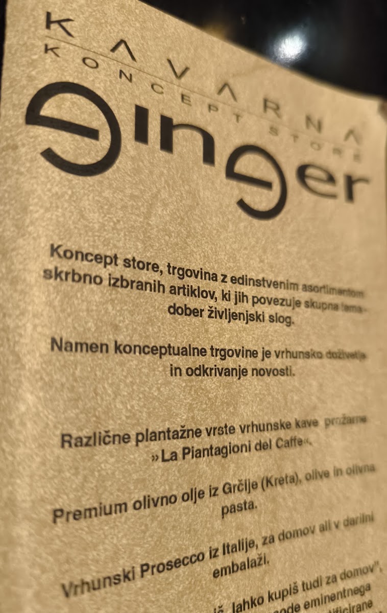 Kavarna Ginger menu board