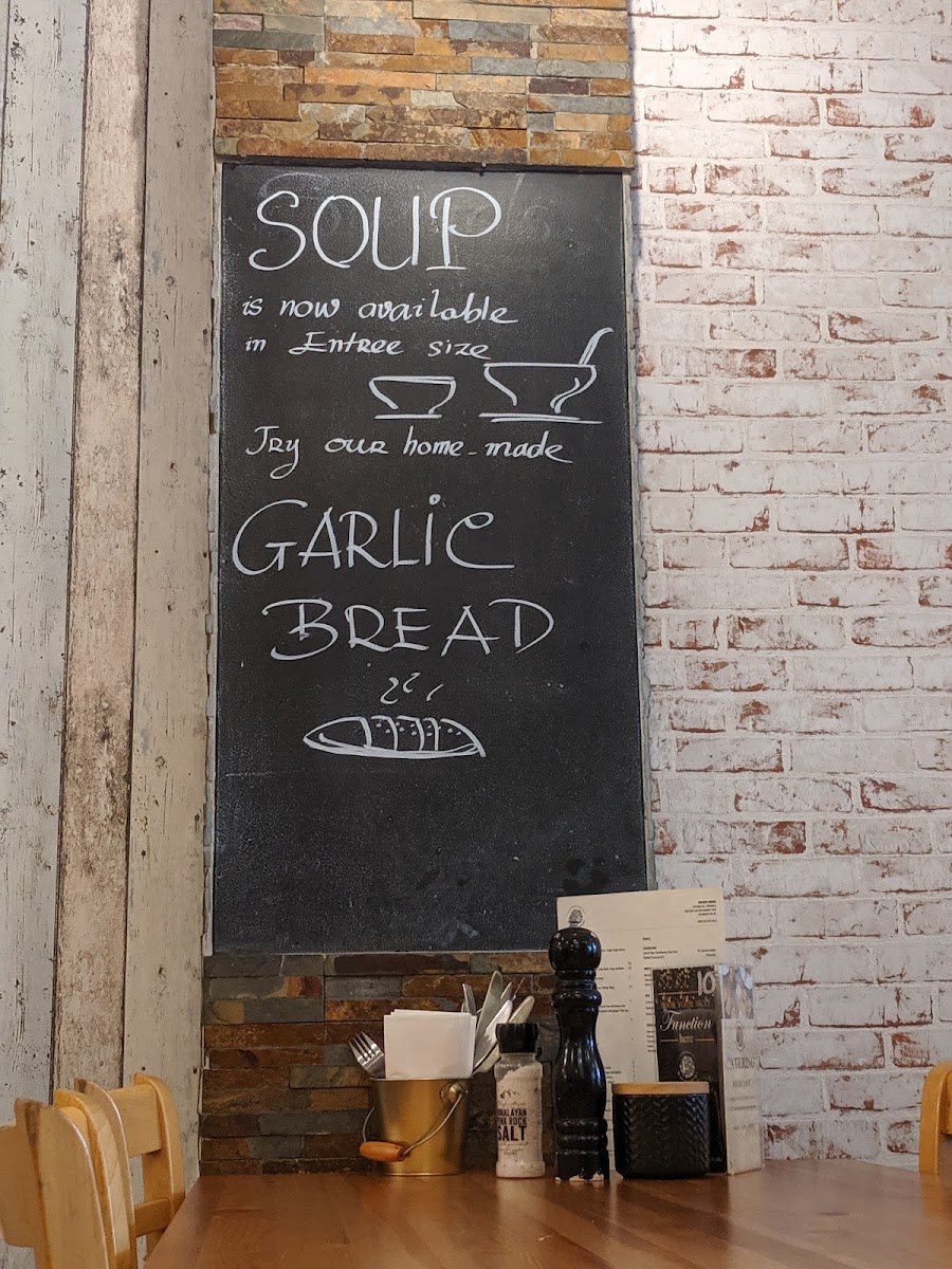 TJ Coffee House menu board