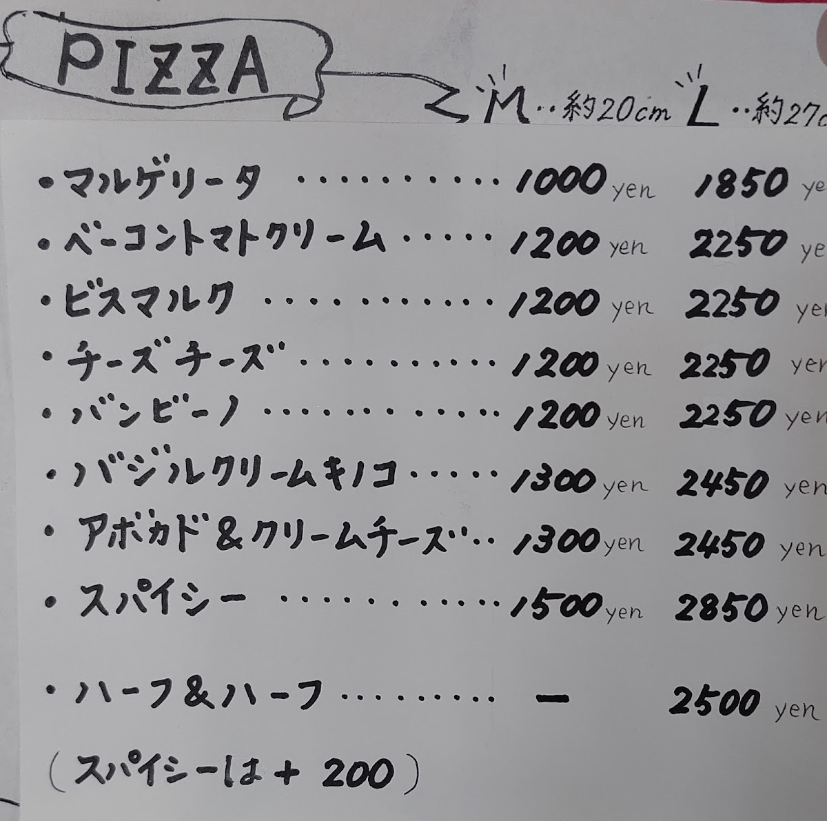 Caffe late menu board