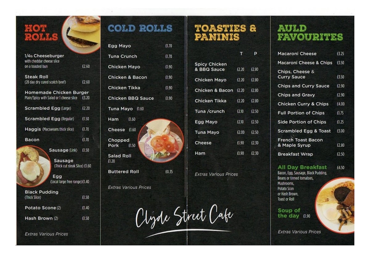 Clyde St. Cafe menu board