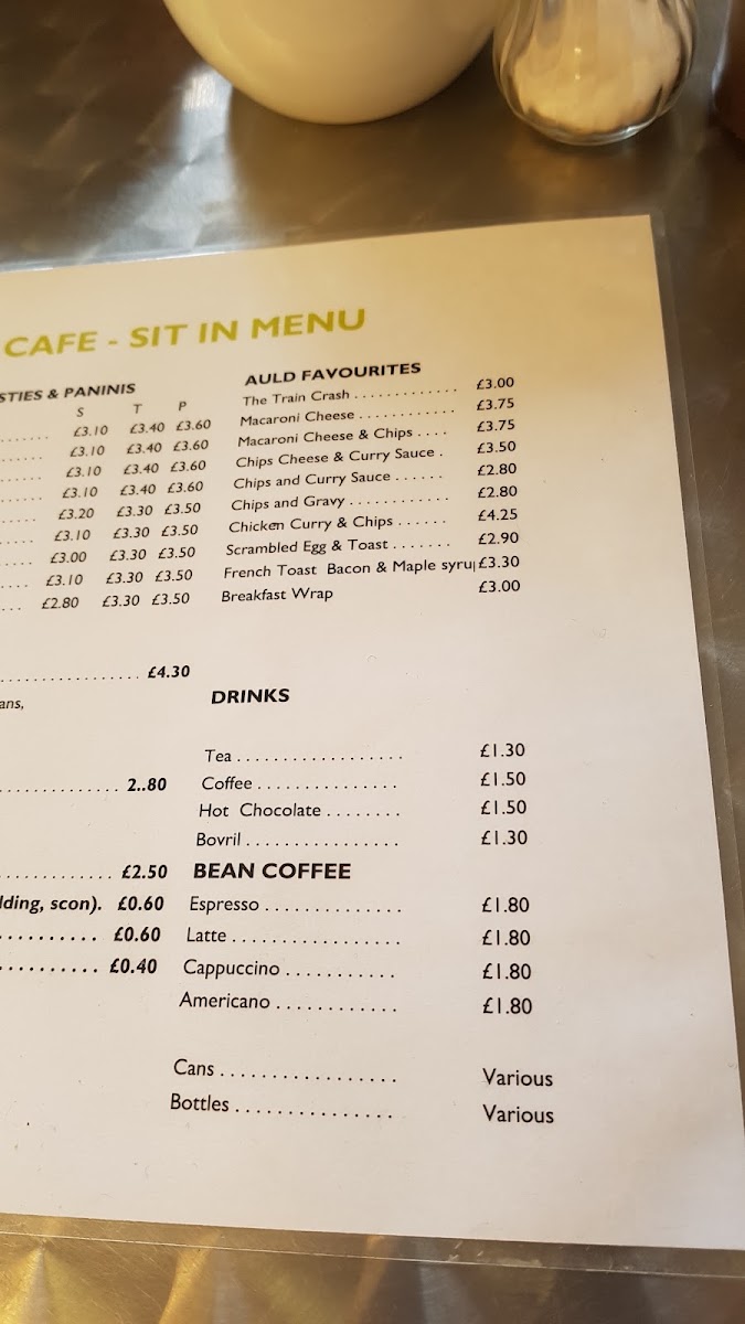 Clyde St. Cafe menu board