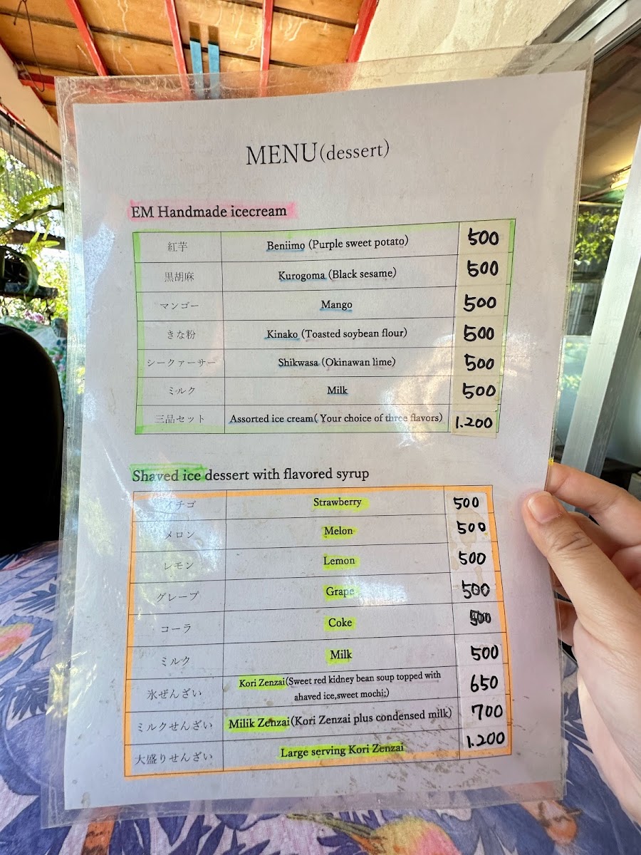 Koto Shuri Kari Sanfan menu board