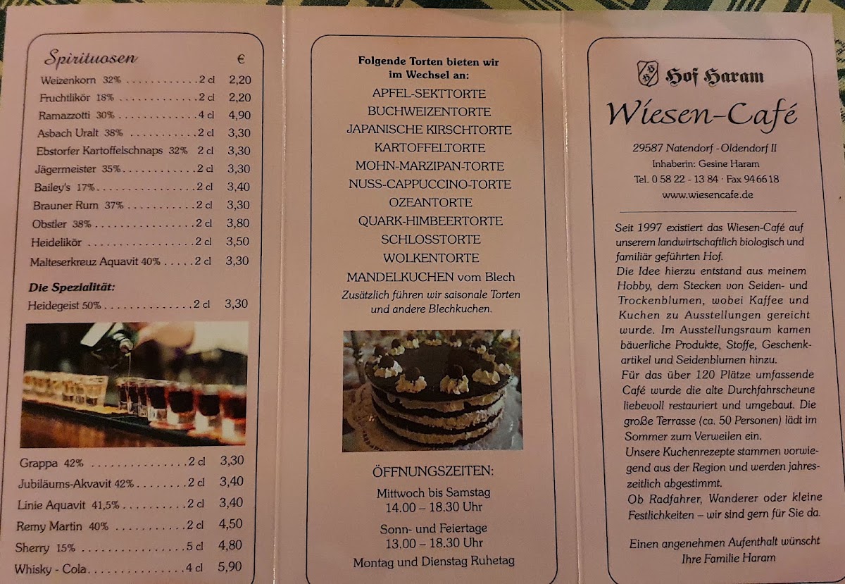 Wiesencafé - Gesine Haram menu board