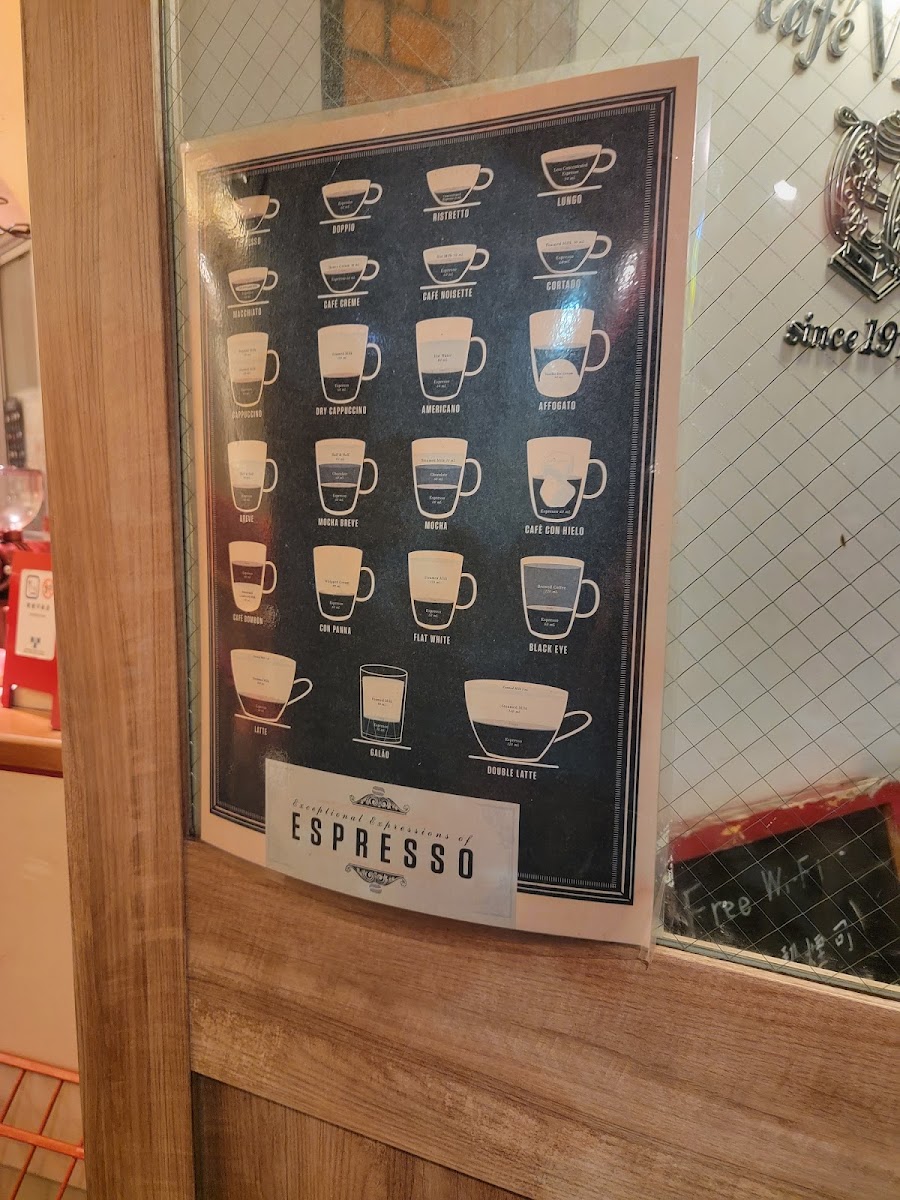 cafe VAN menu board