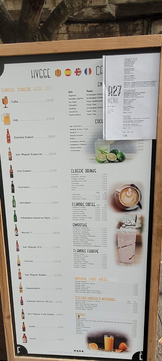 HYGGE CAFÈ GIRONA menu board