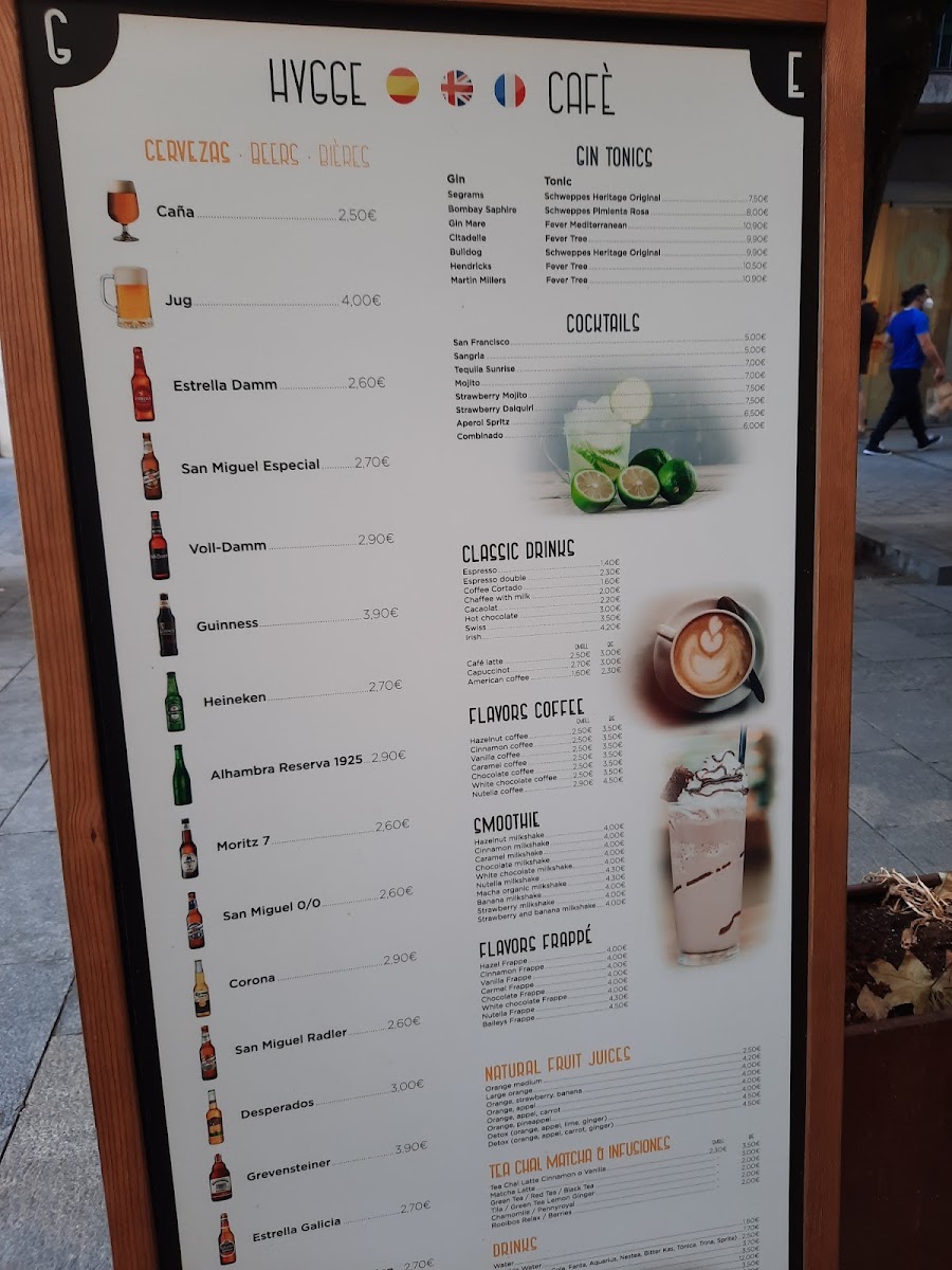 HYGGE CAFÈ GIRONA menu board