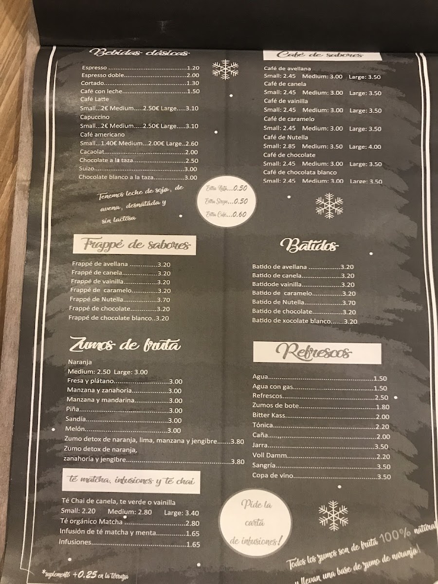 HYGGE CAFÈ GIRONA menu board