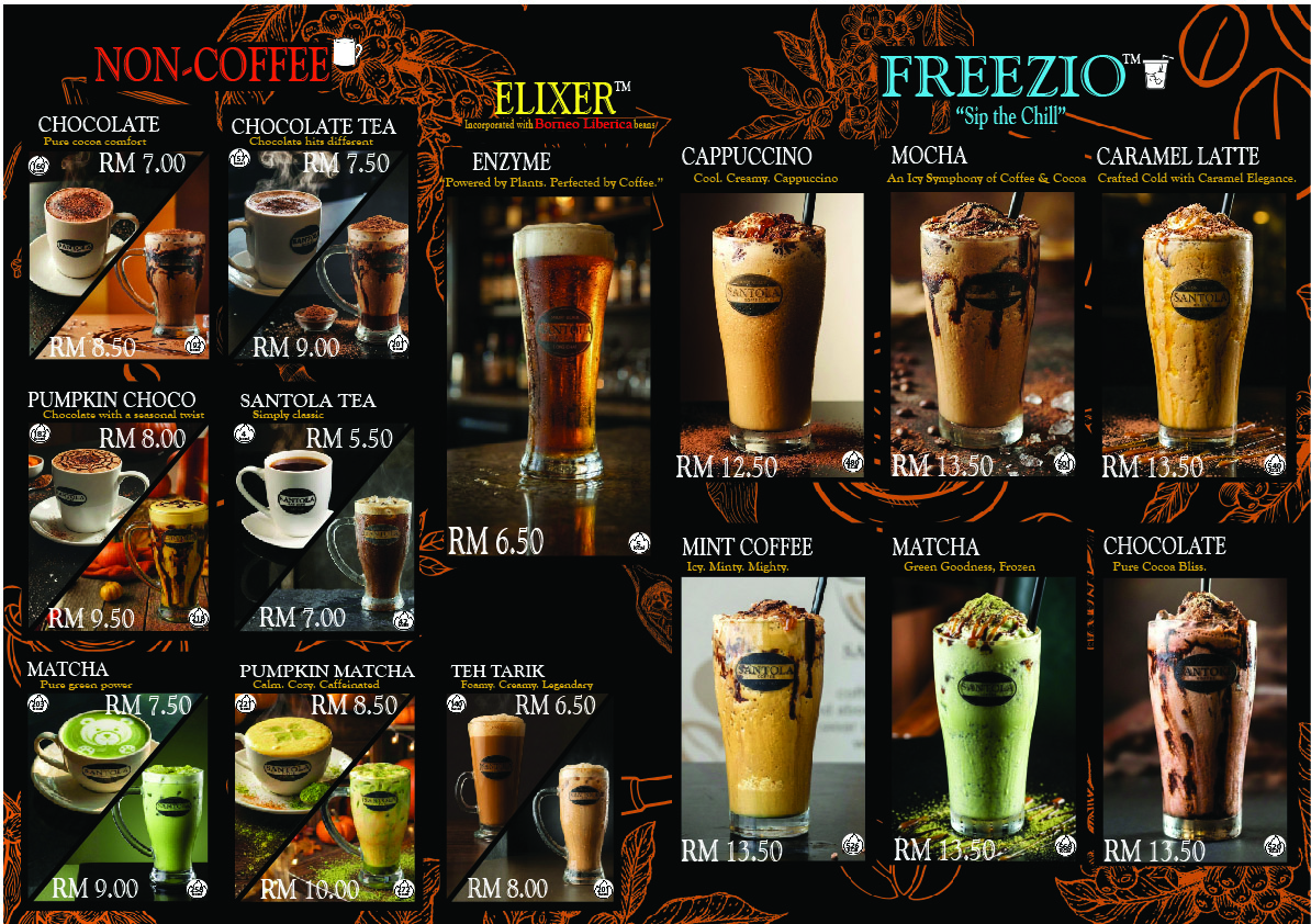 Santola Bar menu board