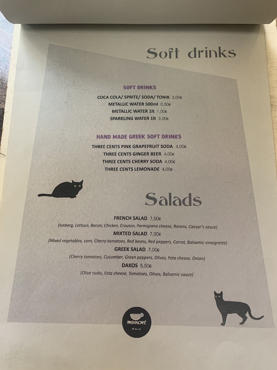 Pas mal cafe.all.day.bar menu board
