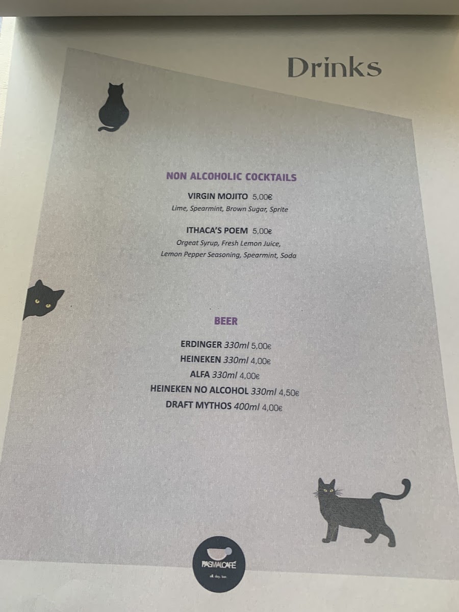 Pas mal cafe.all.day.bar menu board