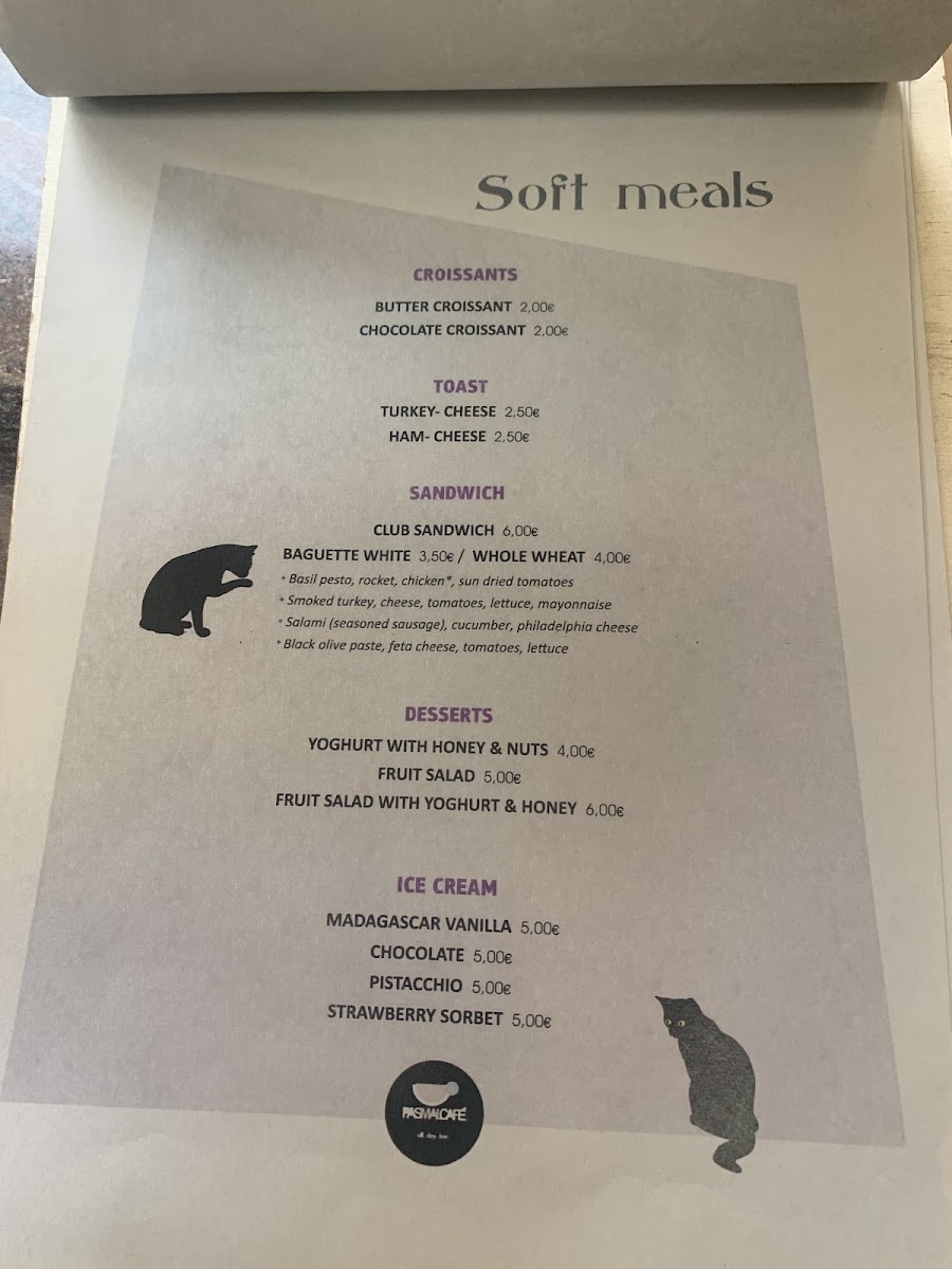Pas mal cafe.all.day.bar menu board